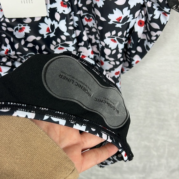 BloomChic Oversized Sleeve One Piece Dolman Mesh Sleeve Ruched Black Swimsuit - Picture 15 of 15